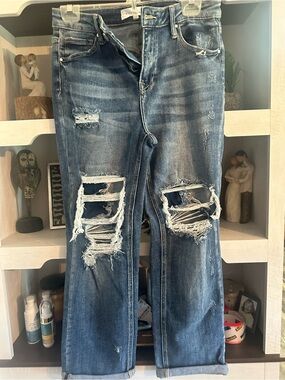 Distressed Blue Ripped Jeans Risen